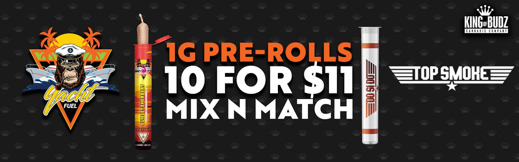 Top Smoke/Yacht Fuel 1g Prerolls 10/$11