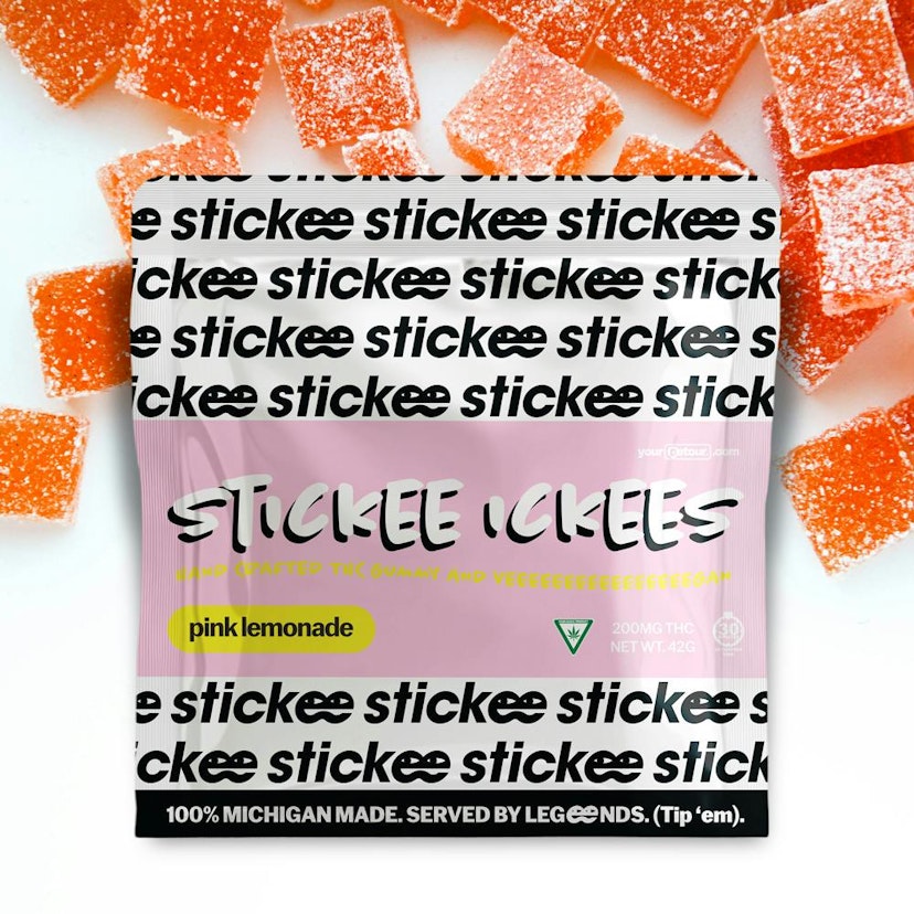 Stickee Ickees 200mg Gummies Pink Lemonade