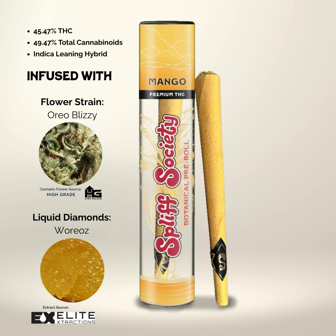 Product: Spliff Society | Mango | Live Resin Infused Pre-roll Sativa