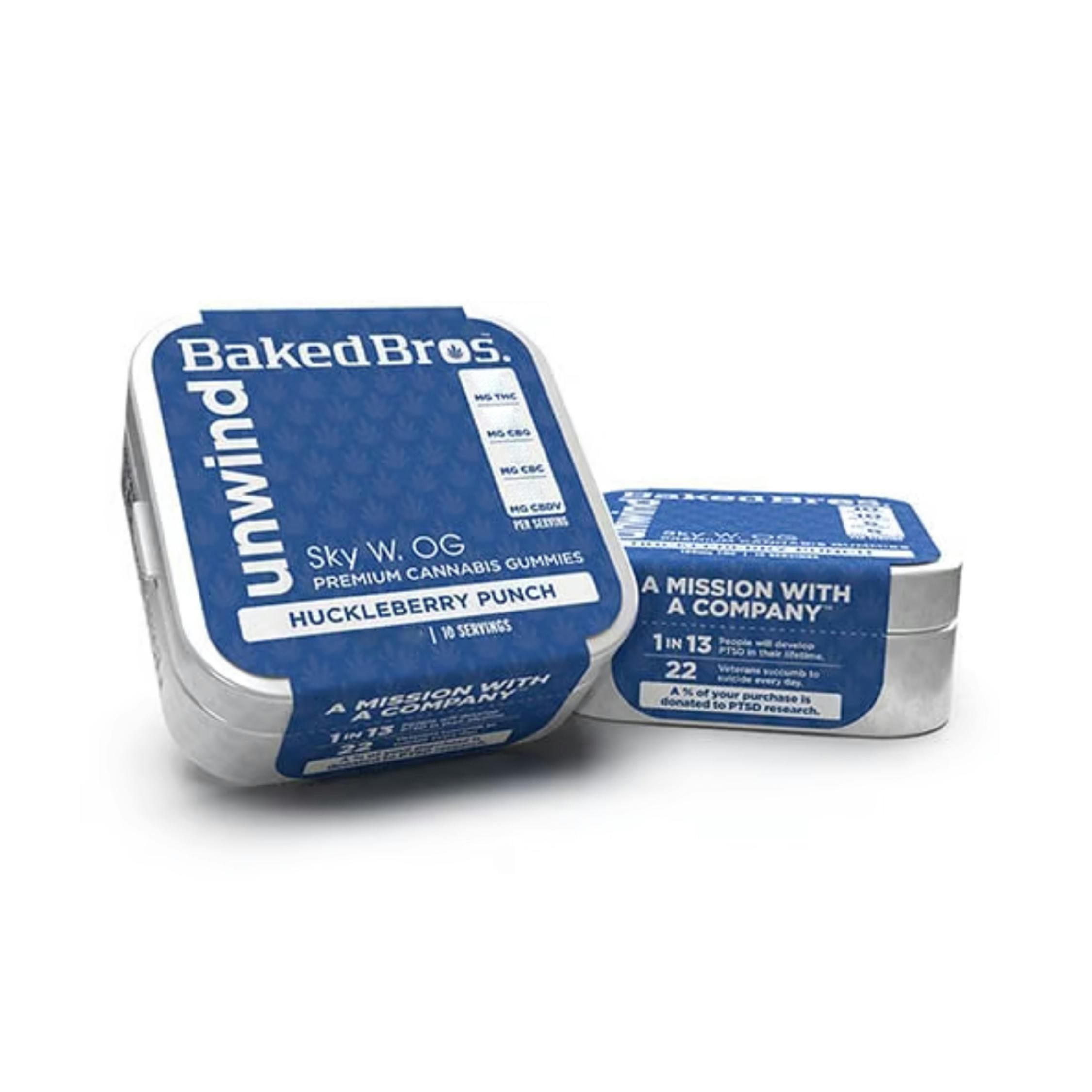 Baked Bros Huckleberry Punch 2:2:1:1 THC CBG CBC CBDV Unwind