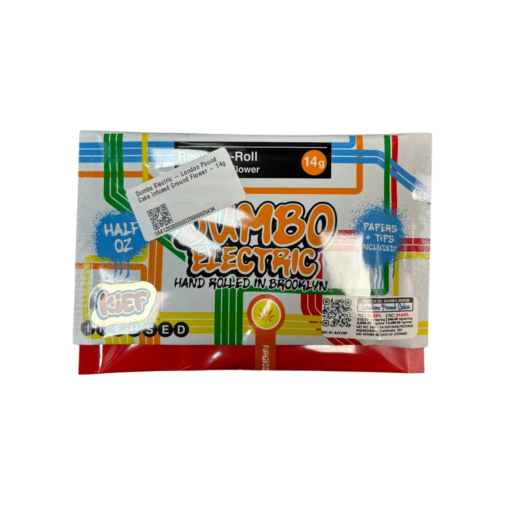 Dumbo Electric - London Pound Cake Infused Ground Flower - 14gDumbo ElectricHybridTHC: 21.59%TERPS: 0.82%4th of July Weekend! Spend $100 get $15 Off!+6