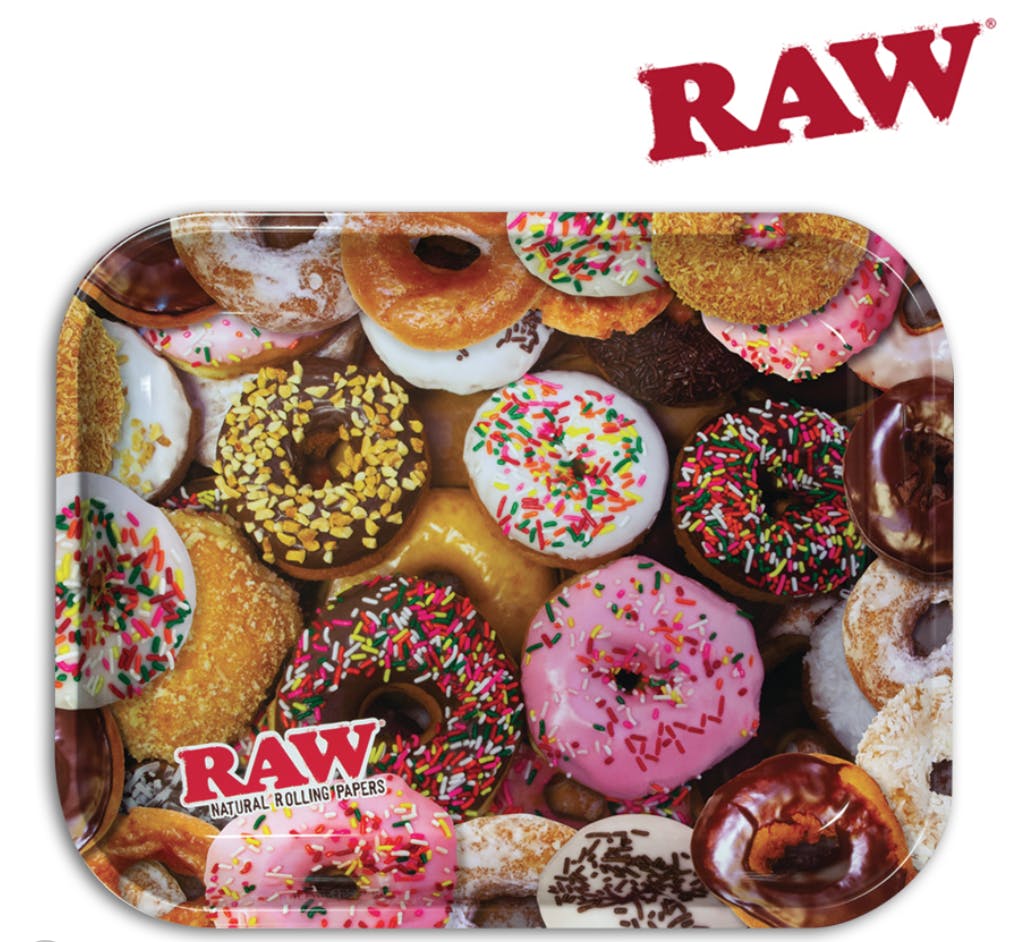 Raw - metal rolling tray - large - donut