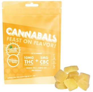Product Mood State Gummies | Pineapple Ginger (Recovery) (H) | 10mg THC/ 5mg CBC | Cannabals