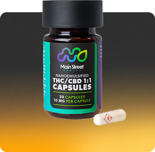 1:1 THC:CBD Capsules | 10mg each | 30ct-active