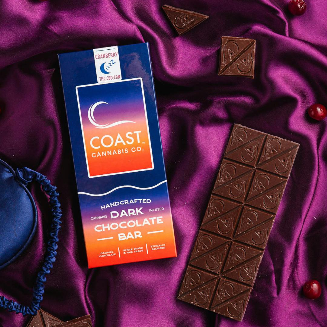 Photo of SLEEP I Cranberry Dark Chocolate Bar 5mg CBN: 5mg CBD :5mg THC I 100mg