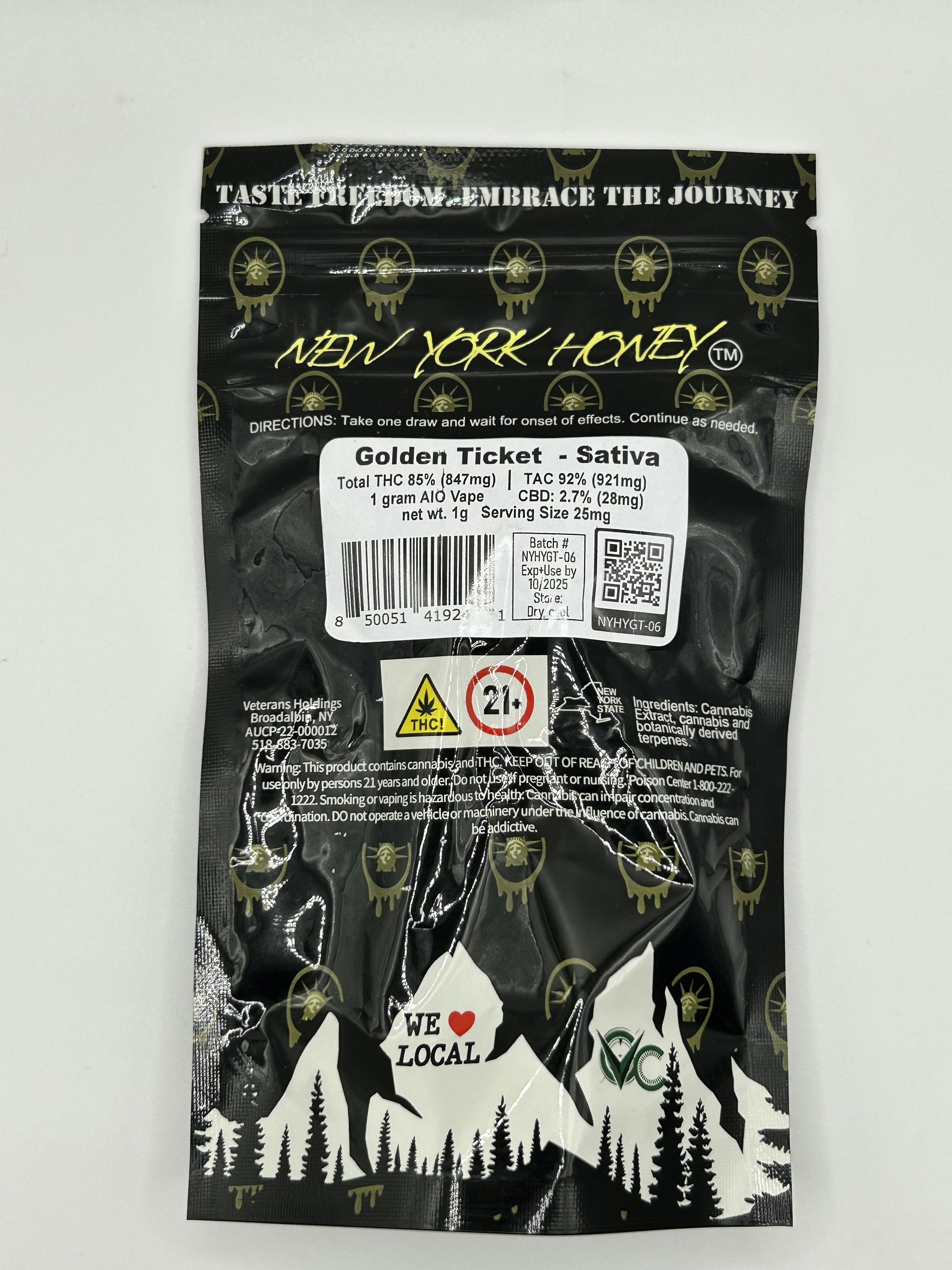 Photo of NY Honey | Golden Ticket | AIO Vape