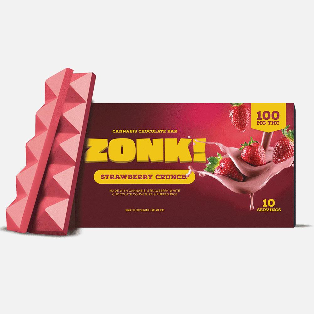 Photo of Zonk! | Chocolate Bar | Strawberry Crunch | 100mg 10pk