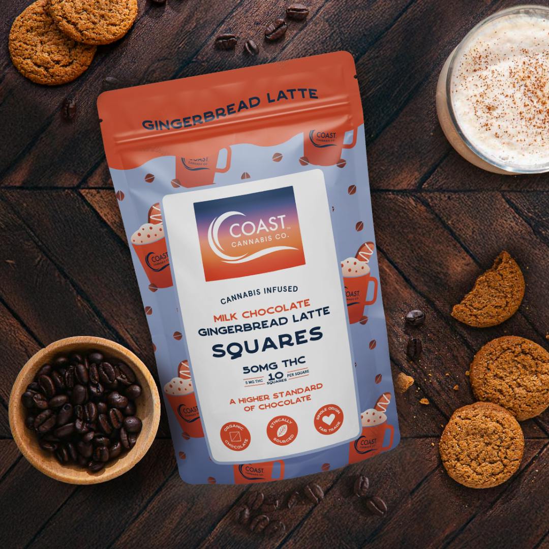 Gingerbread Latte | Milk Chocolate Squares | 10 Pieces (50mg)