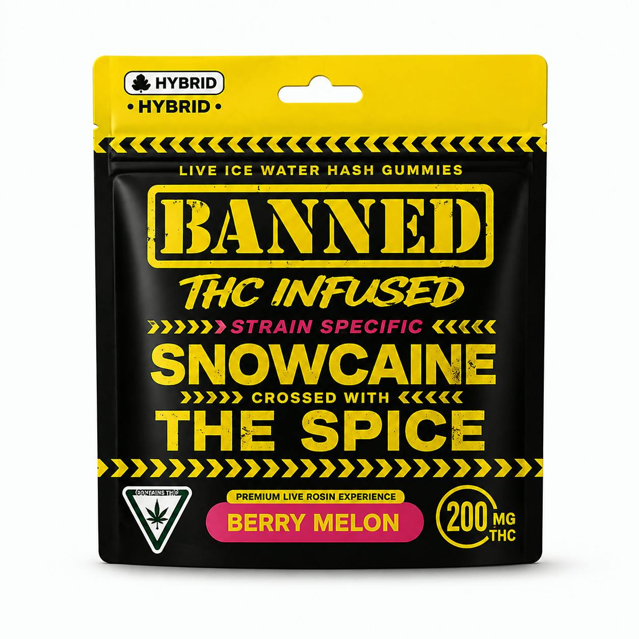 Banned - 200mg Hash Rosin Gummies - Berry Melon