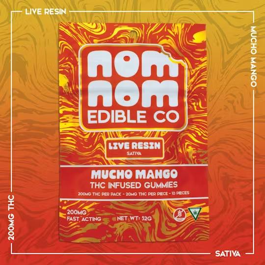 Nom Nom - Mucho Mango Live Resin Gummies 200mg