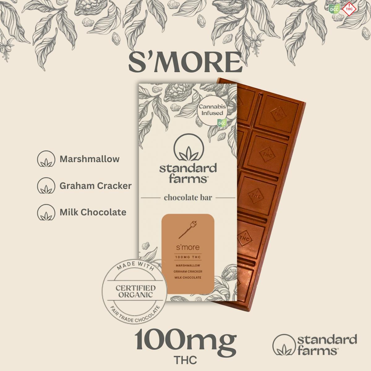 Photo of Smores Chocolate Bar 10pc | 100mg