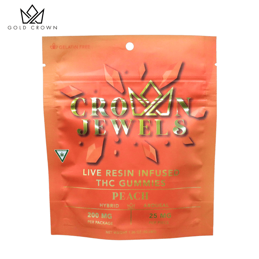 Gold Crown 200mg Crown Jewels Gummies Peach