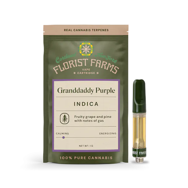 Florist Farms Granddaddy Purple Vape Cartridge 1g | Sacred Bloom