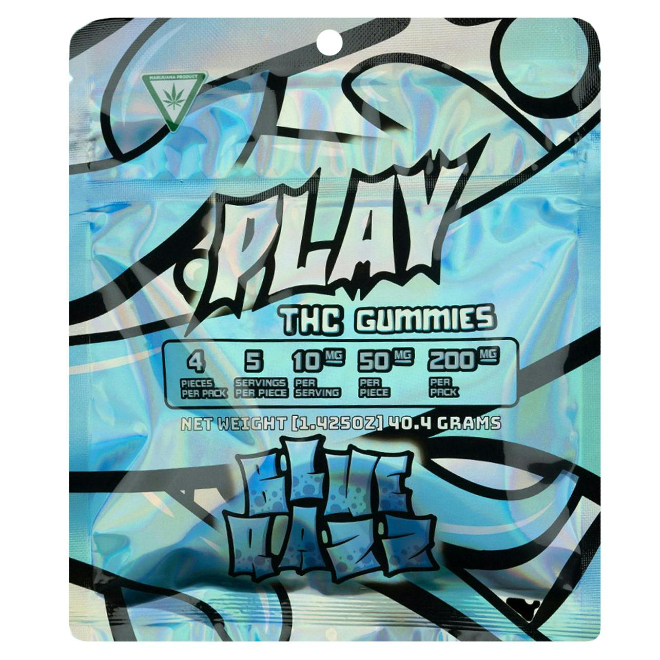 Play Blue Raspberry Gummies 200mg Rec - Exclusive Cannabis Michigan