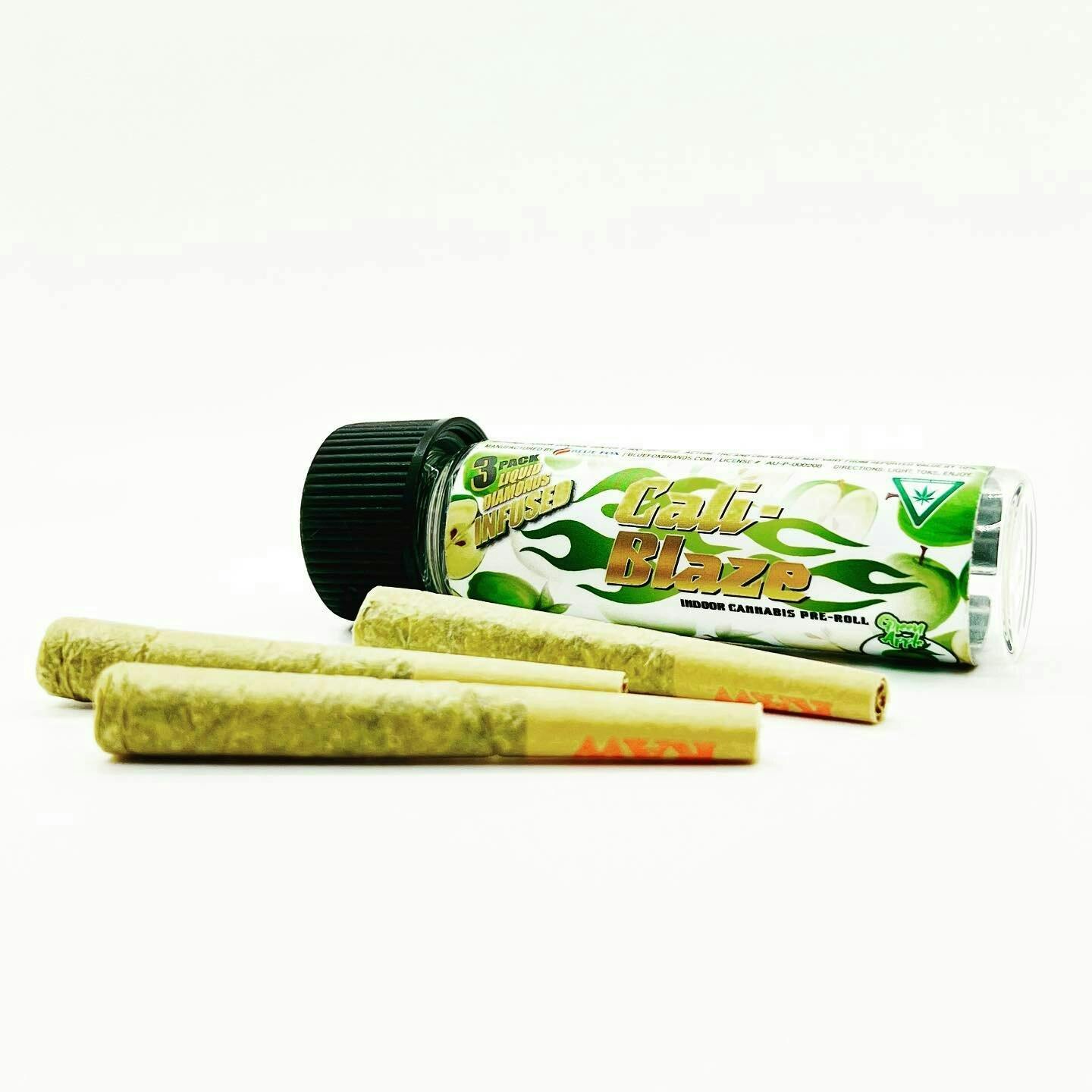 Cali-Blaze - 3-Pack 1g Infused Prerolls - Green Apple
