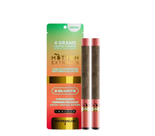 Mitten Extracts MITTEN EXTRACTS | WATERMELON Z | INFUSED BLUNTS | 2 x 2G INDICA — PRE_ROLLS
