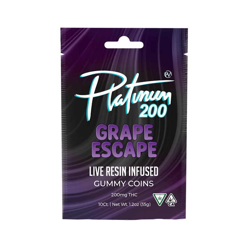 Platinum Vape | 200mg Live Resin Gummies | Grape Escape