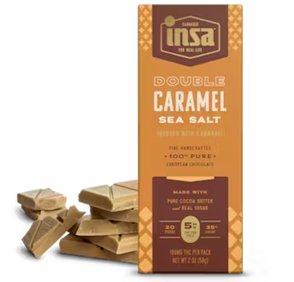 Product Double Caramel Sea Salt Chocolate Bar | Edibles | 100mg