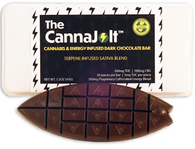 CannaJolt Dark Chocolate Energy Bar - 100mg | 20pk | MPXNJ