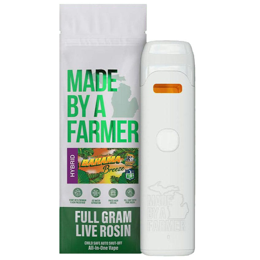 Made By A Farmer - 1g Live Rosin Disposable Vape - Bahama Breeze -  Exclusive Cannabis Michigan