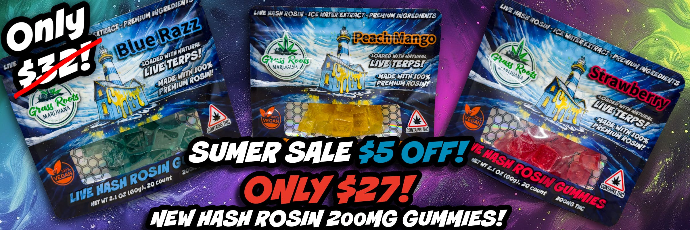 NEW GRM HASH ROSIN GUMMIES