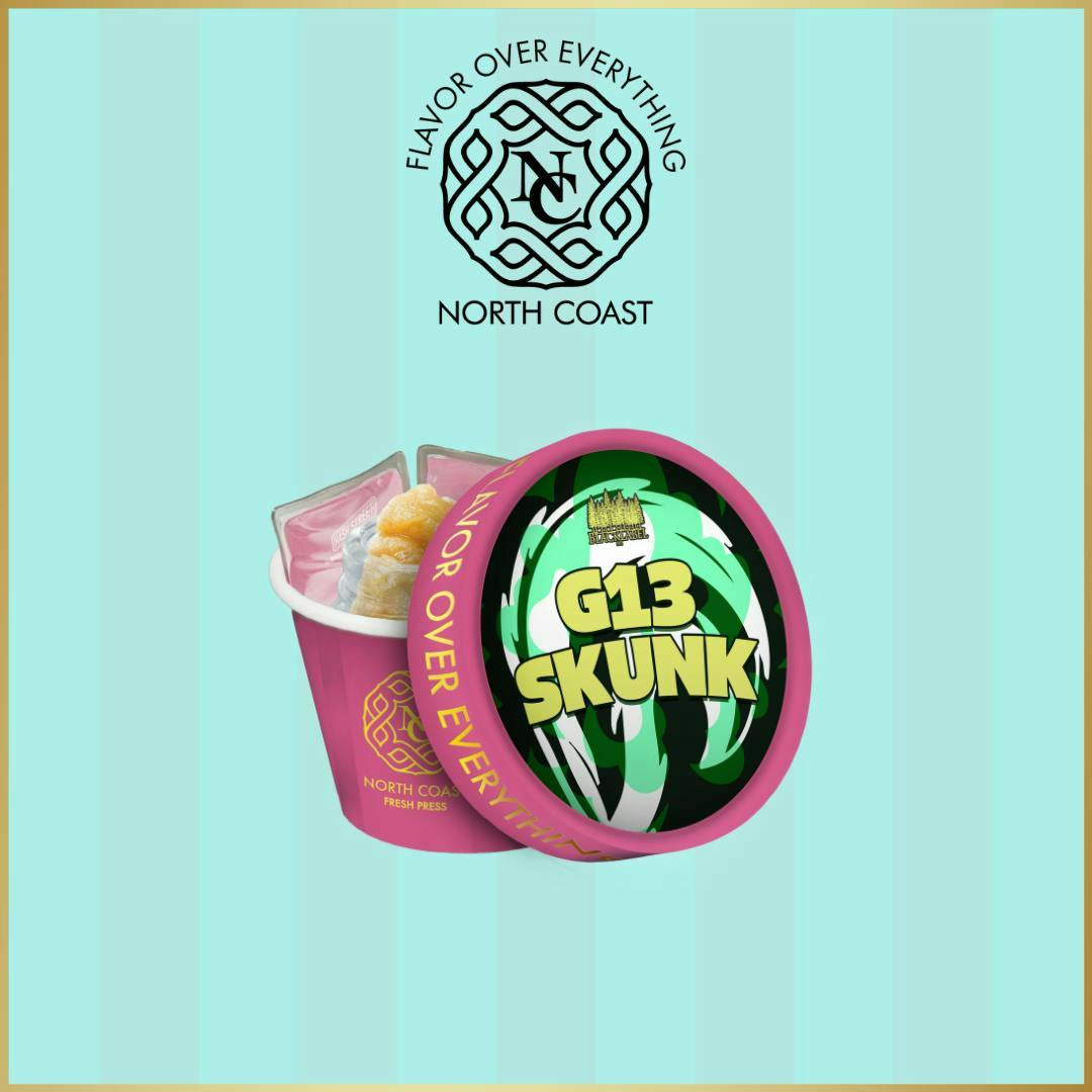 North Coast NORTH COAST X BLACK LABEL | G13 SKUNK | TIER 1 FRESH PRESS HASH ROSIN INDICA — CONCENTRATES