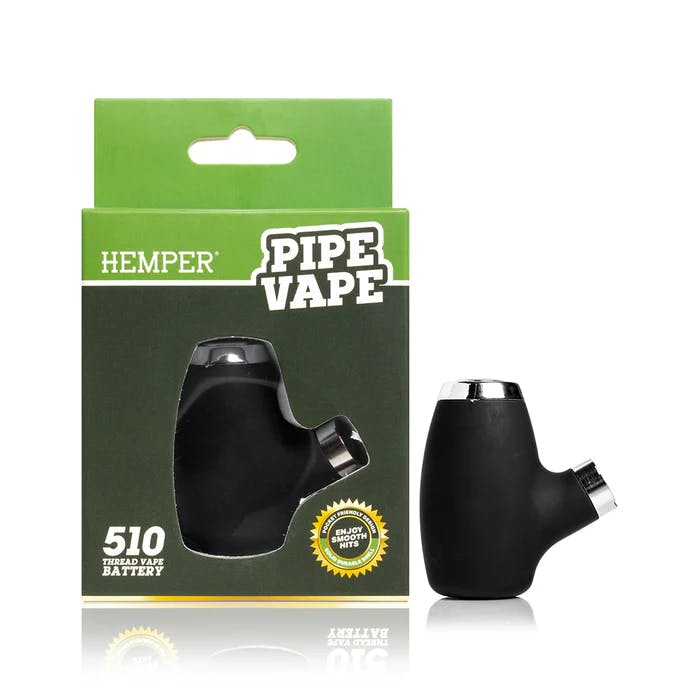 Hemper | Pipe Vape | 510 Thread Battery | Black