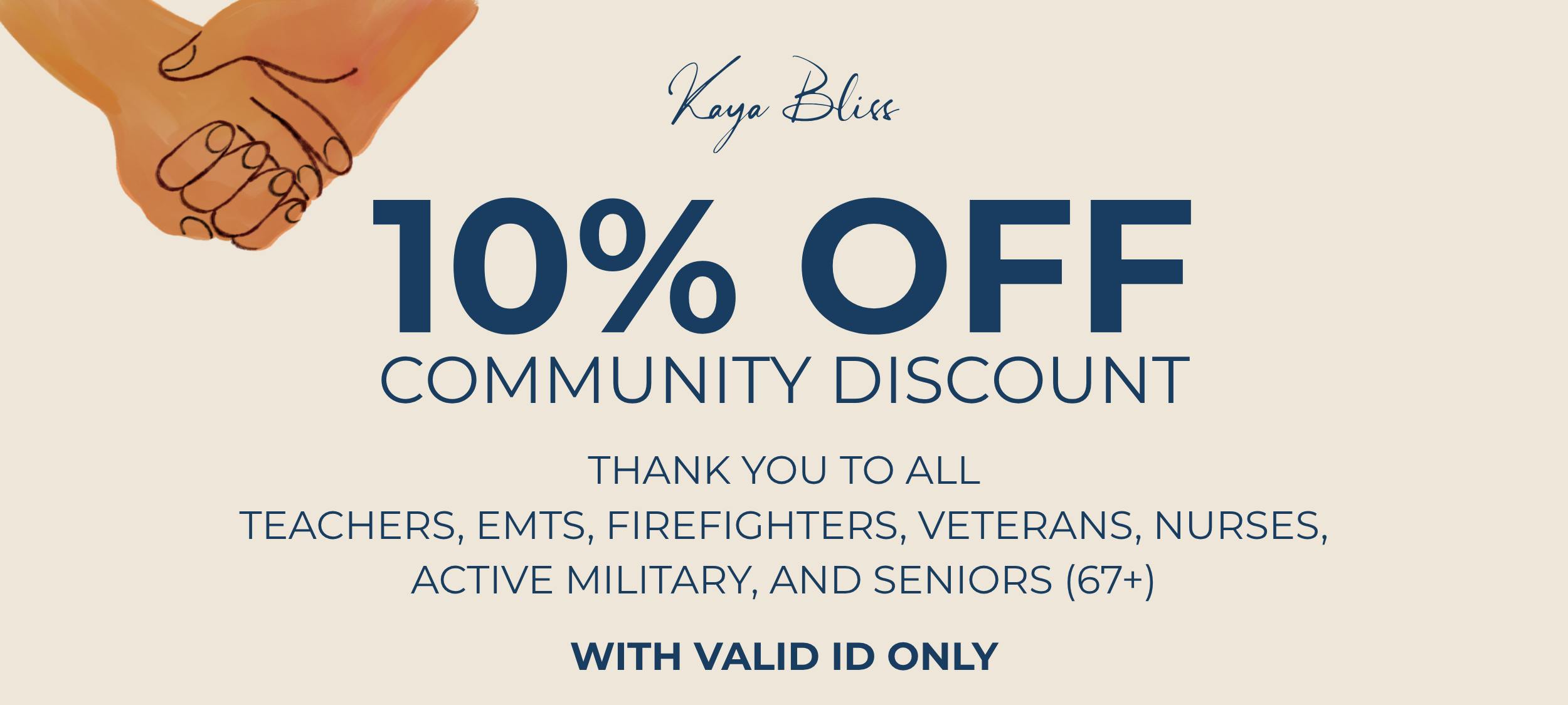 KAYA BLISS COMMUNITY DISCOUNT