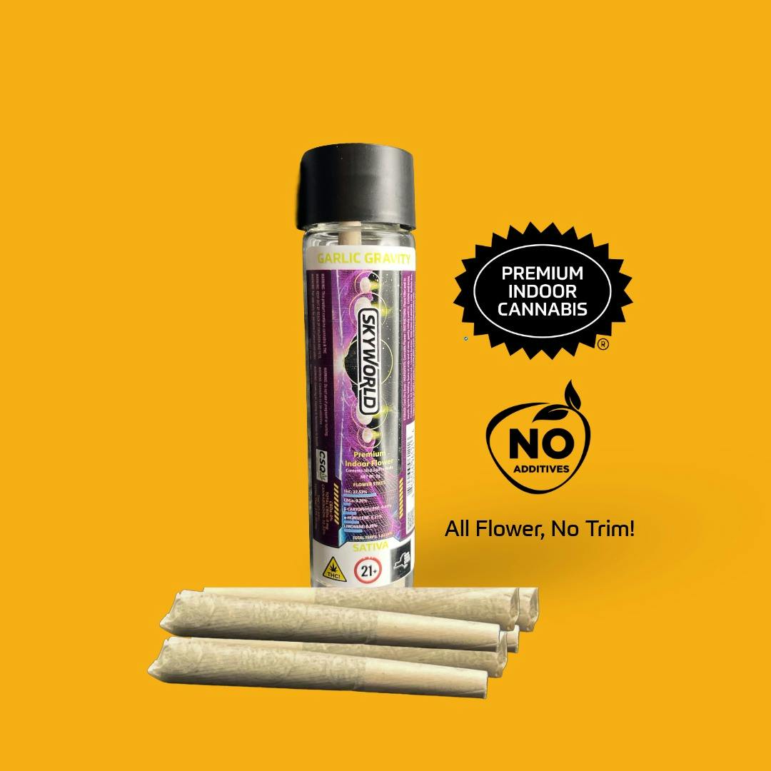 Skyworld - 6 Pack .5g Prerolls - Garlic Gravity