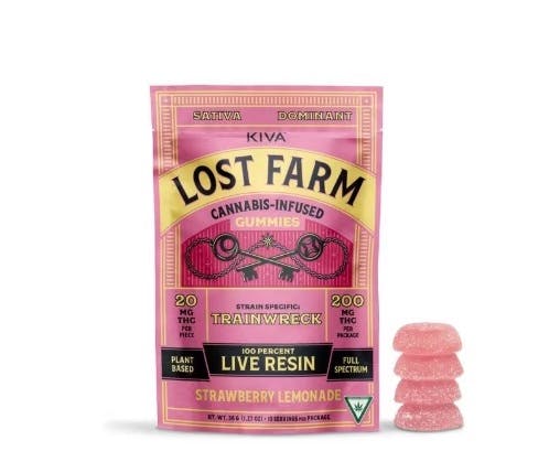 Product: Lost Farm | Strawberry Lemonade (Trainwreck) Live Resin Gummies | 200mg
