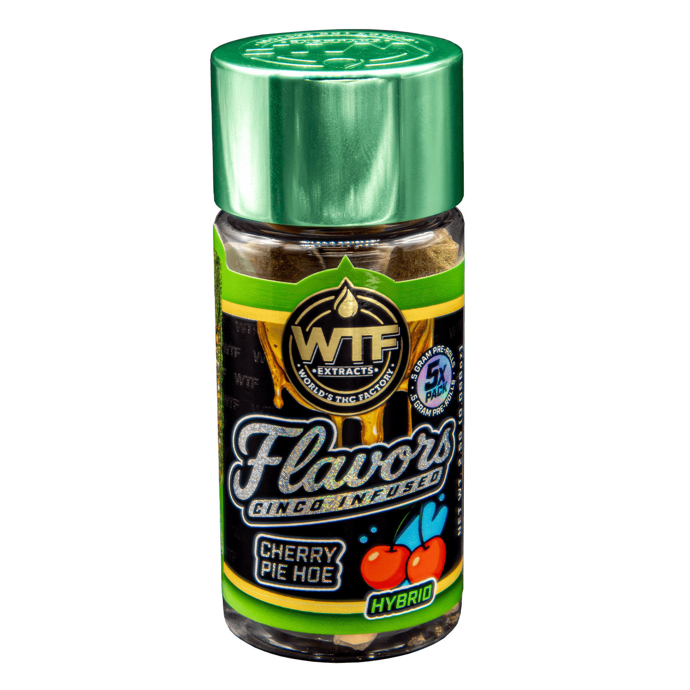 World's THC Factory (WTF) 2.5g Infused Pre-Roll 5pk - Cherry Pie Hoe