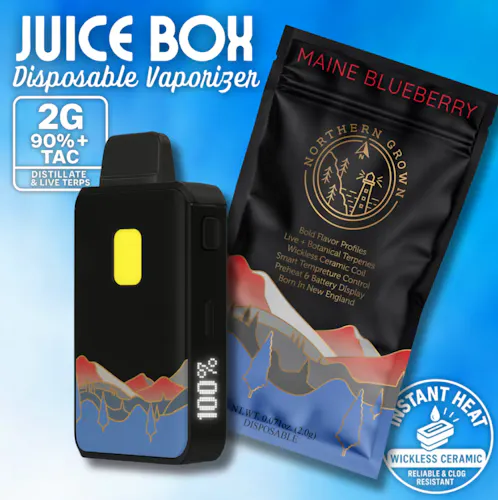 Maine Blueberry (H) 'Juice Box' Disposable Vape w/ Display 2g • Potency