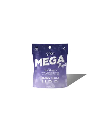 GRON: Mega Blackberry Gummy CBN/THC 1:1 – 200mg (Indica)-1
