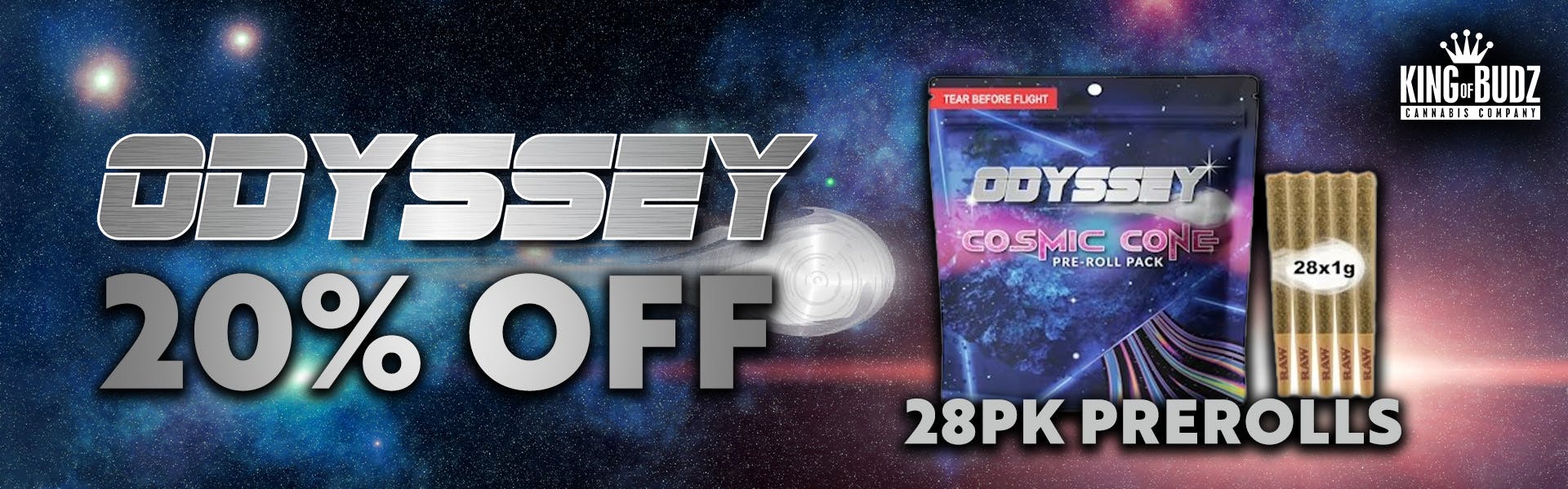 Odyssey - 28pk Prerolls - 20 Percent Off