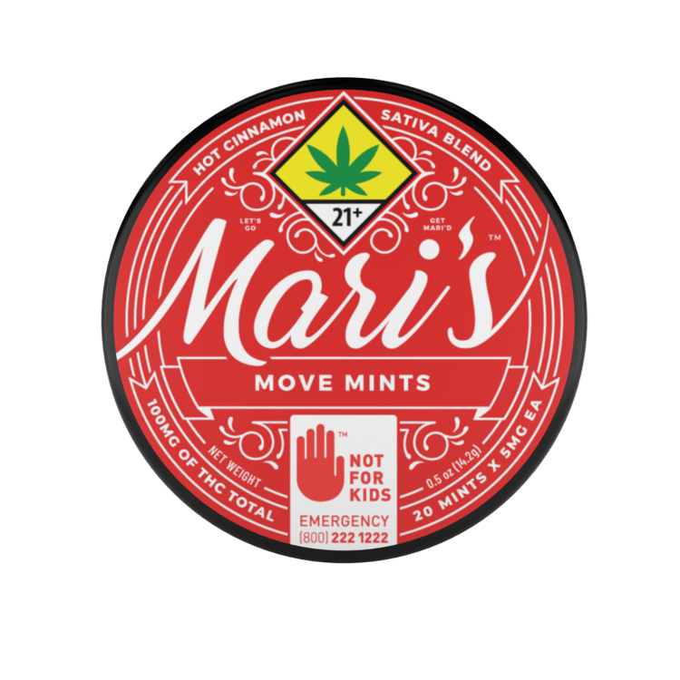 Mari's Mints: Move Sativa Hot Cinnamon - 20pk 100mg