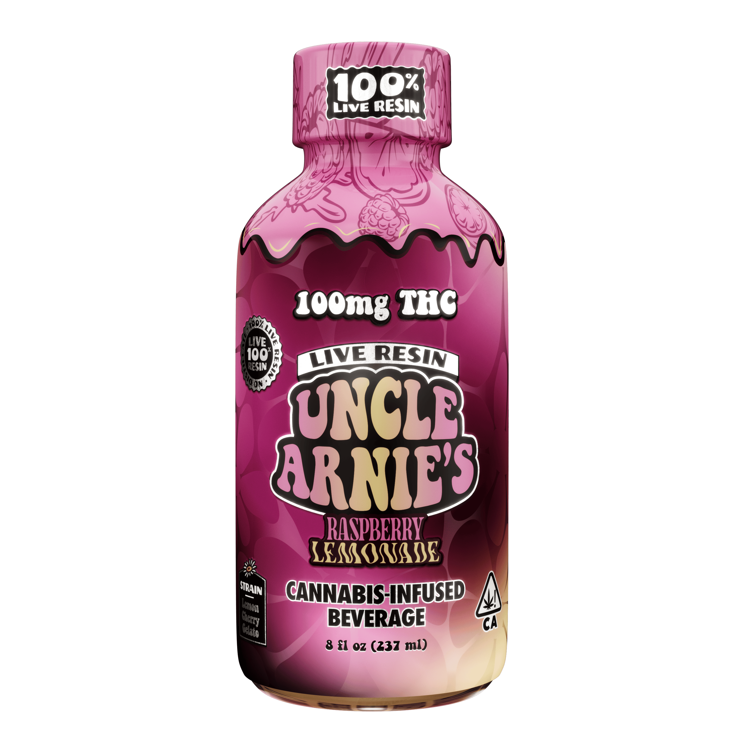 Uncle Arnie's 8oz 100mg Raspberry Lemonade Live Resin | KindPeoples