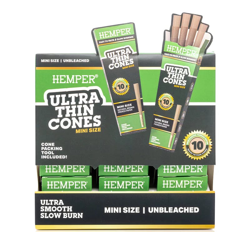 Accessories | Hemper | Paper Cones | French Brown Mini Size | 10pk