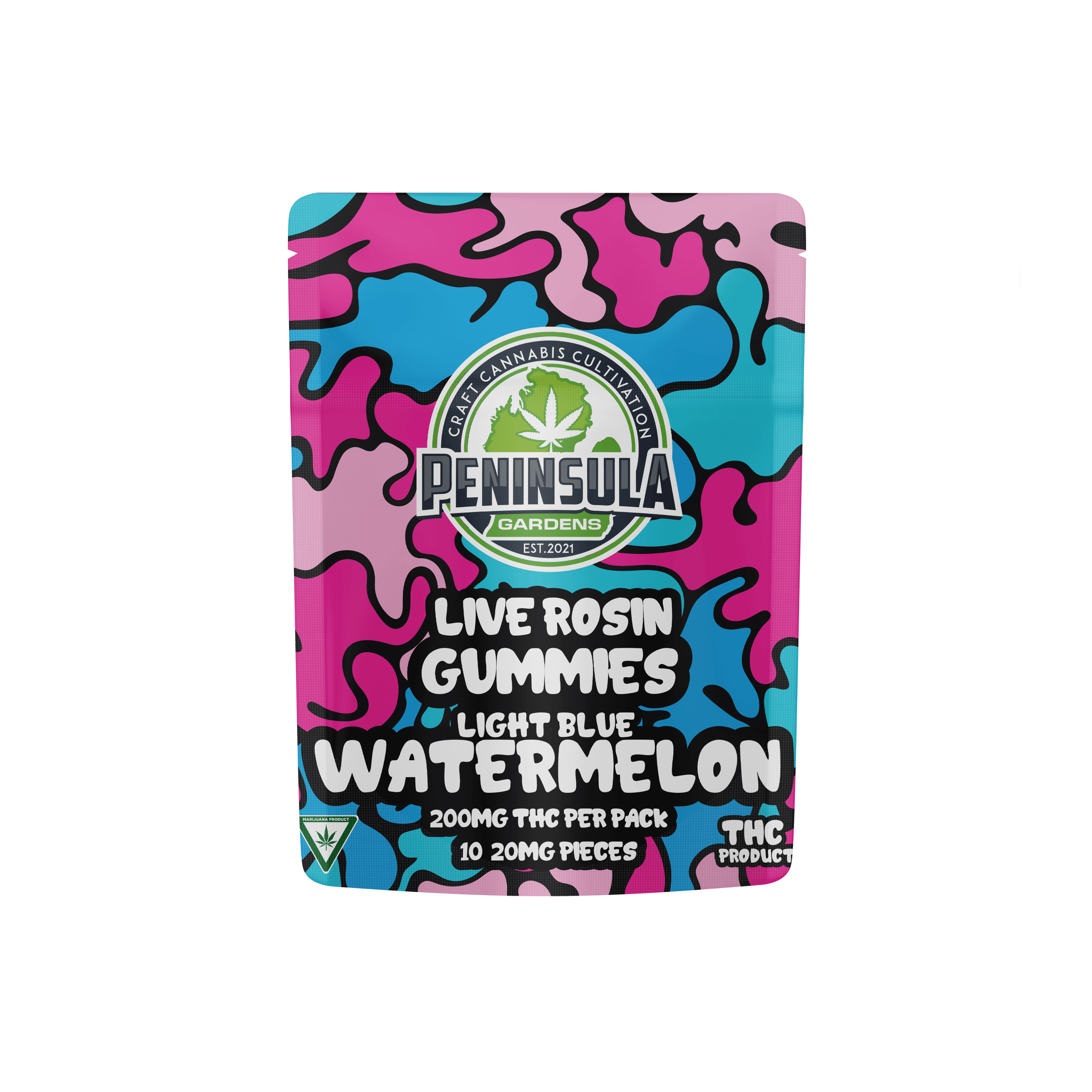 Peninsula Gardens PENINSULA GARDENS | WATERMELON - LIVE ROSIN GUMMIES | 200MG — EDIBLES