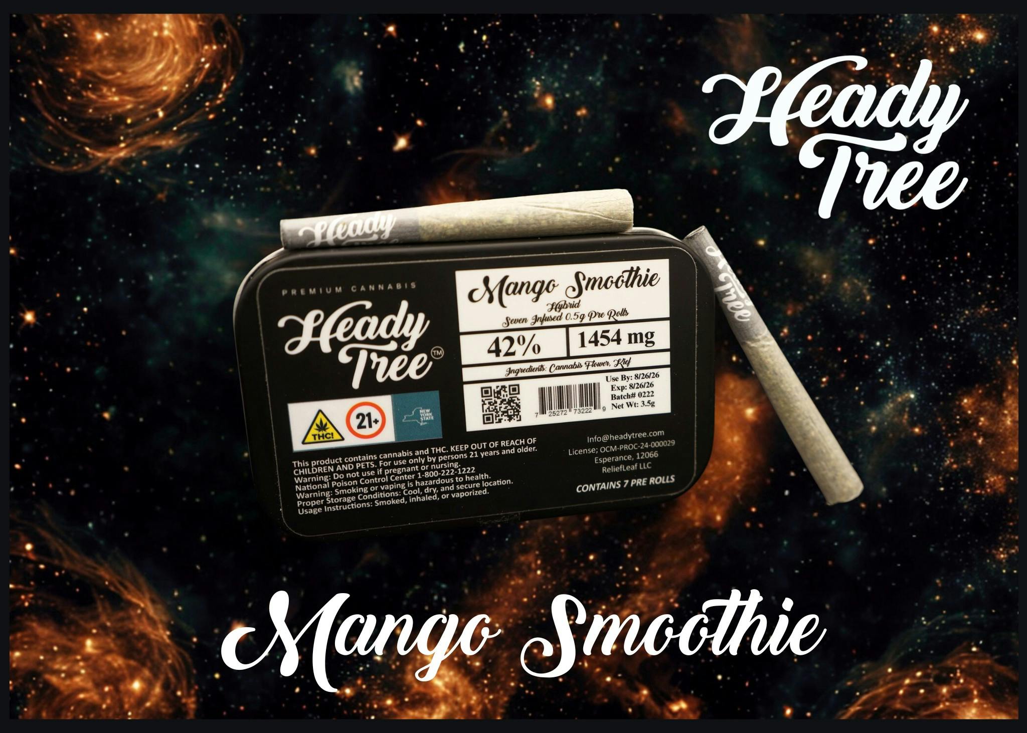 Heady Tree Mango Smoothie 7pk 3.5g Shorty's Infused Pre-Rolls