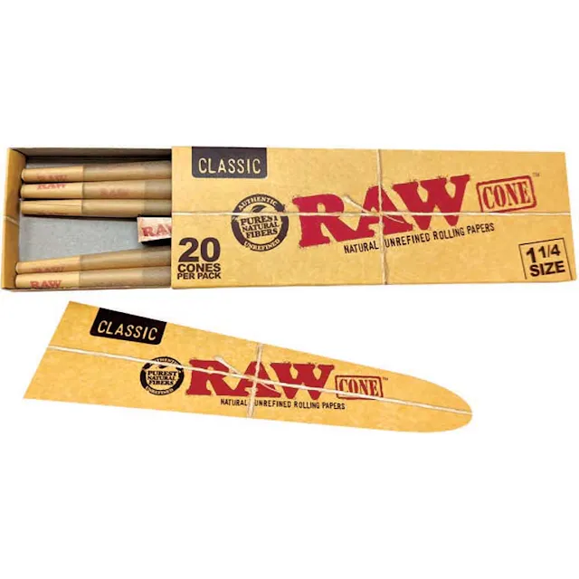 RAW Classic Cones 1 1/4 20pk (papers rolling supplies)