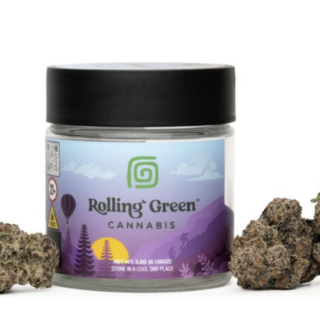 Rolling Green Cannabis | 3.5g Jar Flower | King Gelato