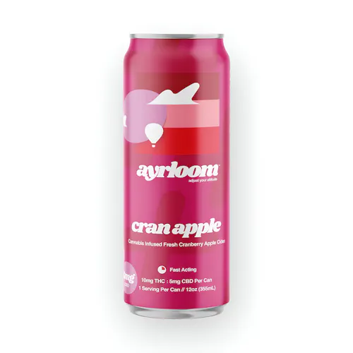 Ayrloom | Beverage | 10mgTHC:5mgCBD | Cranberry Apple | 12oz |  Single Can-1