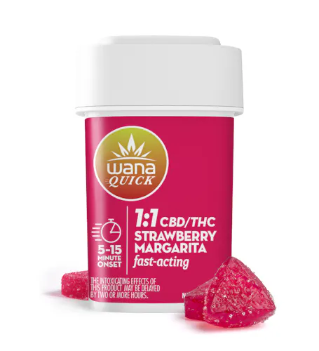 Quick Strawberry Margarita 1:1 CBD/THC Chews [10 Pack] | 100mg-active