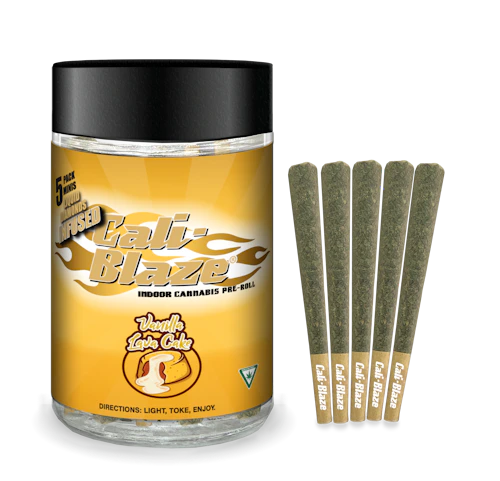 Cali-Blaze - 5-Pack .7g Infused Prerolls - Vanilla Lava Cake