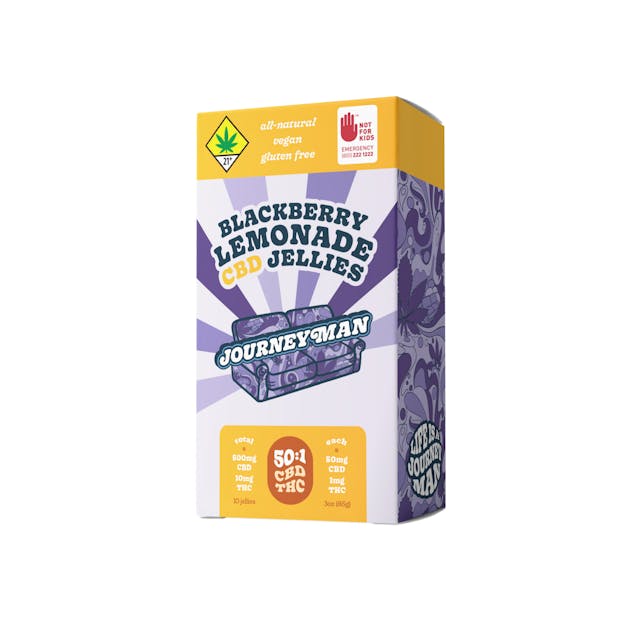 A burst of bold and rich blackberry dreams, balanced with a splash of tart and tangy lemonade. Featuring a 50:1 CBD ratio for a nice and mellow weedy glow. All-Natural, Vegan and Gluten Free 500mg CBD/10mg THC, 10-pack (50mg CBD/1mg THC each)
