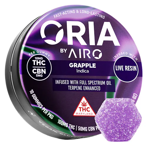 Grapple 2:1 Indica LR 10mg (10ct) – ORIA Gummies-active