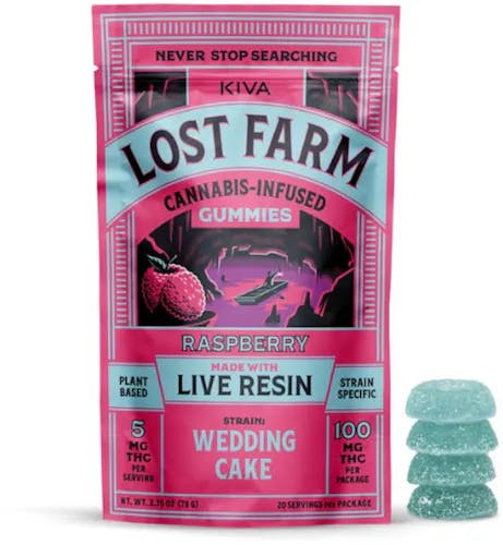 image of Raspberry x Wedding Cake | 100mg Live Resin Gummies (10mg/10pc)