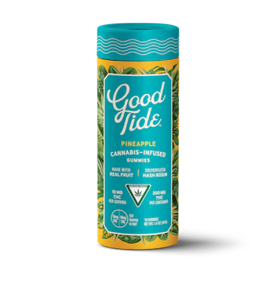 Pineapple Solventless Hash Rosin Gummies | 200mg - EDIBLES by Good Tide at King of Budz