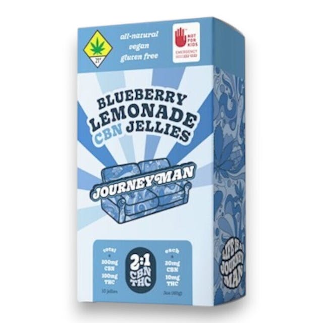 J-300BLJN - Journeyman CBN Blueberry Lemonade Jellies (100mg THC / 200mg CBN)