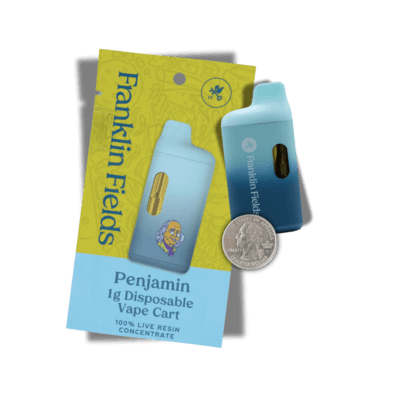 Product: Franklin Fields | Durban Poison Live Resin Disposable All-In-One Cartridge | 1g